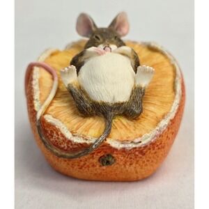 Munro After The Party Mouse Asleep In Orange Figurine MM/10010 Vintage 1993